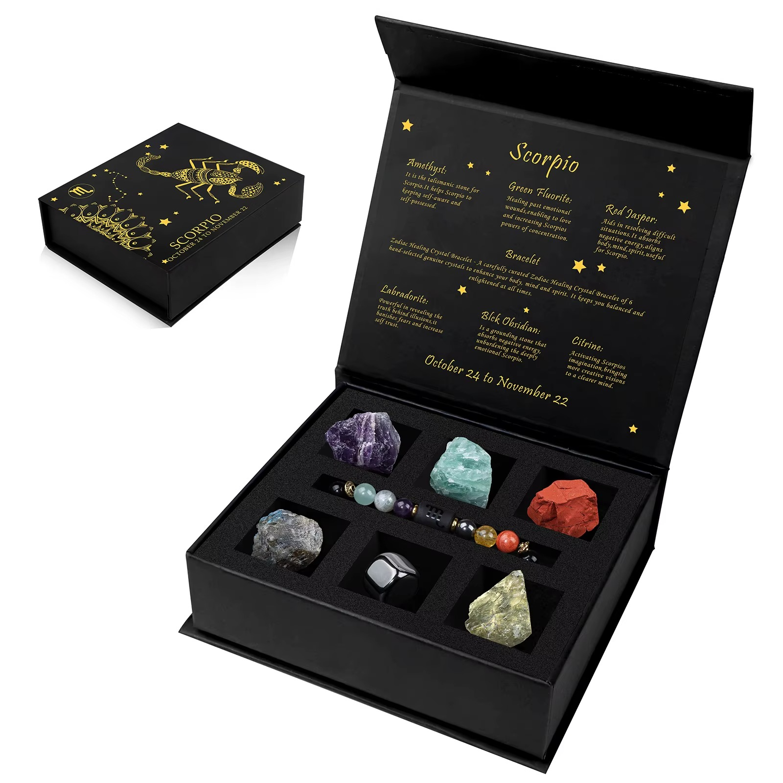 Zodiac Crystal Gift Box + Bracelet